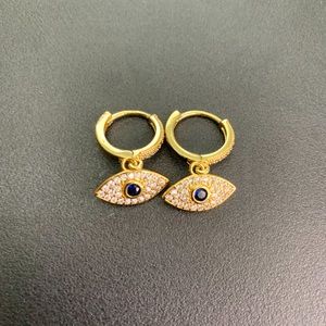 Gold Evil Eye Earrings